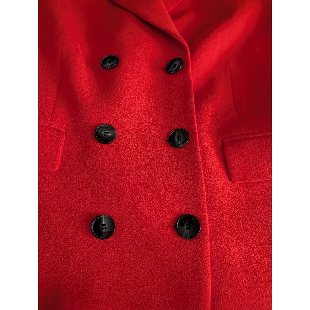 Reiss Izzy Cropped Jacket Red Sz. 6 Double Breasted Lined Chic Business Modern - Picture 9 of 16